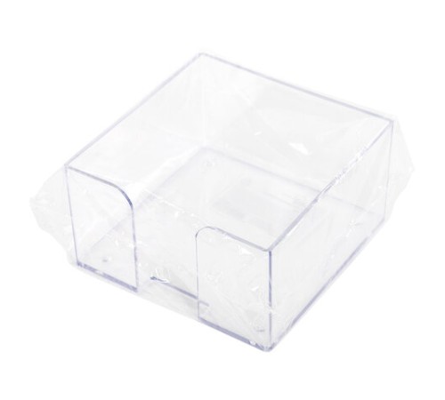 Подставка для бумажного блока BRAUBERG CLASSIC пластиковая, 90х90х50 мм, прозрачная, 238091