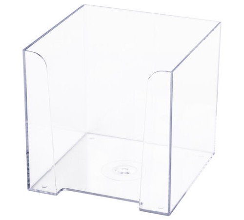 Подставка для бумажного блока BRAUBERG CLASSIC пластиковая, 90х90х90 мм, прозрачная, 238092