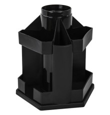 Подставка-органайзер BRAUBERG MAXI DESK, 10 отделений, вращающаяся, 157х140х175 мм, черная, 238093