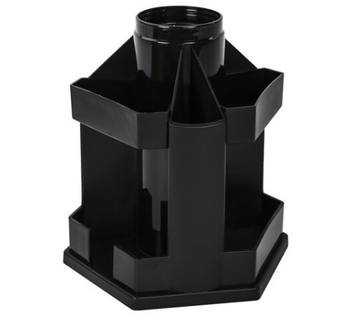 Подставка-органайзер BRAUBERG MAXI DESK, 10 отделений, вращающаяся, 157х140х175 мм, черная, 238093