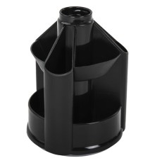 Подставка-органайзер BRAUBERG MINI, 10 отделений, вращающаяся, 107х107х130 мм, черная, 238094