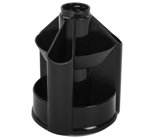 Подставка-органайзер BRAUBERG MINI, 10 отделений, вращающаяся, 107х107х130 мм, черная, 238094