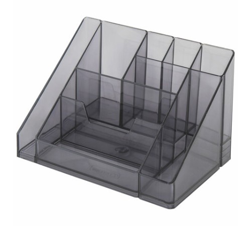 Подставка-органайзер BRAUBERG GRAND OFFICE, 9 отделений, 115х160х105 мм, тонированная серая, 238099