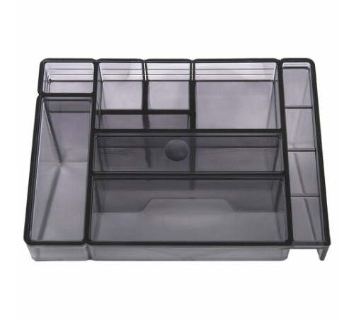 Подставка-органайзер BRAUBERG GRAND OFFICE, 9 отделений, 115х160х105 мм, тонированная серая, 238099