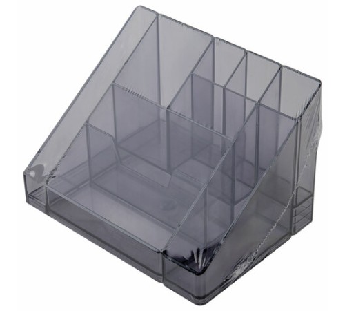 Подставка-органайзер BRAUBERG GRAND OFFICE, 9 отделений, 115х160х105 мм, тонированная серая, 238099