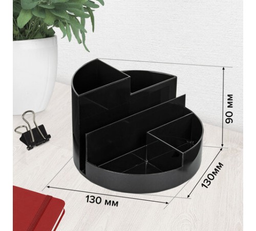 Подставка-органайзер BRAUBERG DELTA, 6 отделений, 130х130х90 мм, черная, 238100