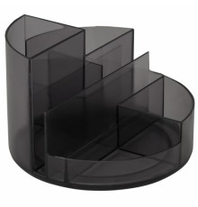 Подставка-органайзер BRAUBERG DELTA, 6 отделений, 130х130х90 мм, тонированная серая, 238101