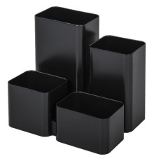 Подставка-органайзер BRAUBERG COMPACT, 4 отделения, 92х114х102 мм, черная, 238102