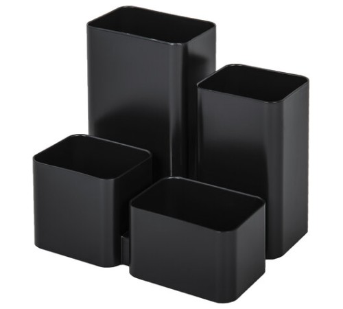 Подставка-органайзер BRAUBERG COMPACT, 4 отделения, 92х114х102 мм, черная, 238102