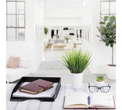 Лоток горизонтальный для бумаг BRAUBERG ORIGINAL, 315х250х60 мм, черный, 238104