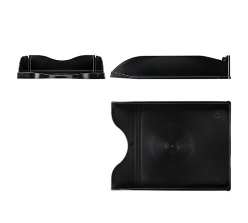 Лоток горизонтальный для бумаг BRAUBERG STYLE, 345х255х65 мм, черный, 238105