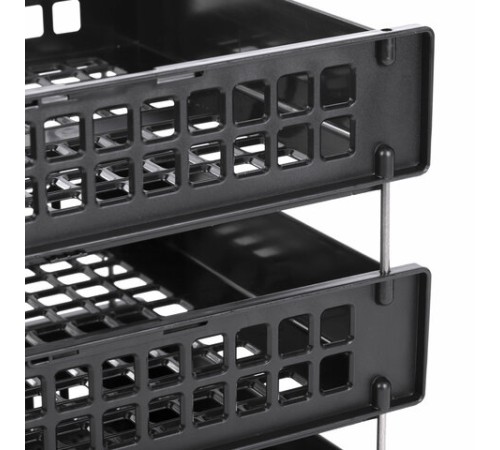 Лотки горизонтальные для бумаг, КОМПЛЕКТ 3 шт., 334х255х271 мм, черный, BRAUBERG GRAND OFFICE, 238109