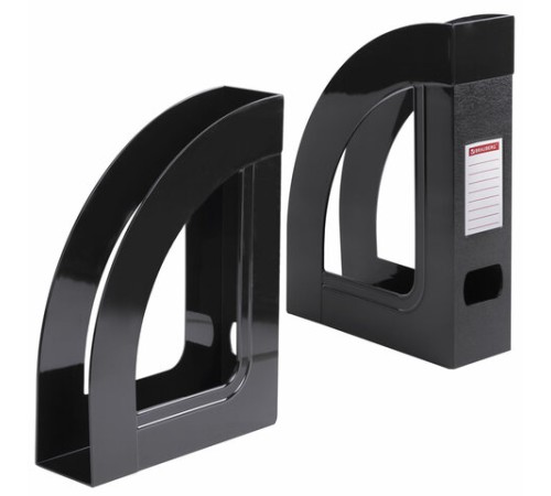 Лоток вертикальный для бумаг BRAUBERG ECONOMY, 220х70х290 мм, черный, 238112