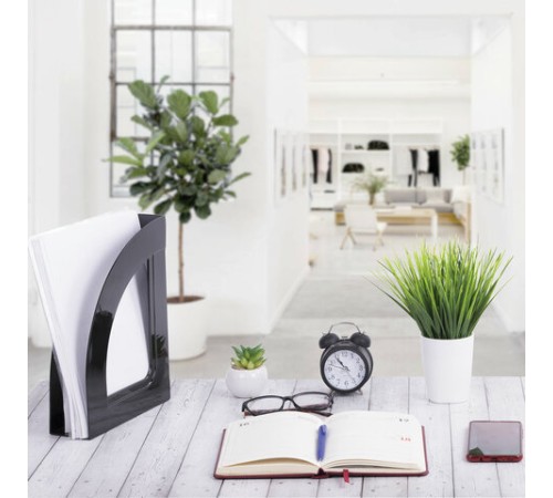 Лоток вертикальный для бумаг BRAUBERG ECONOMY, 220х70х290 мм, черный, 238112