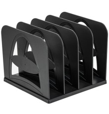 Лоток-сортер для бумаг BRAUBERG GRAND OFFICE, 4 отделения, 210х210х170 мм, сборный, черный, 238113