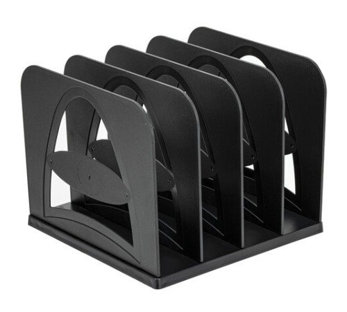 Лоток-сортер для бумаг BRAUBERG GRAND OFFICE, 4 отделения, 210х210х170 мм, сборный, черный, 238113