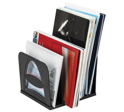 Лоток-сортер для бумаг BRAUBERG GRAND OFFICE, 4 отделения, 210х210х170 мм, сборный, черный, 238113