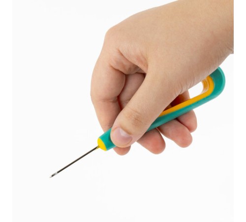 Шило с крючком, общая длина 140 мм, d=2 мм, прорезиненная ручка, STAFF, 238115