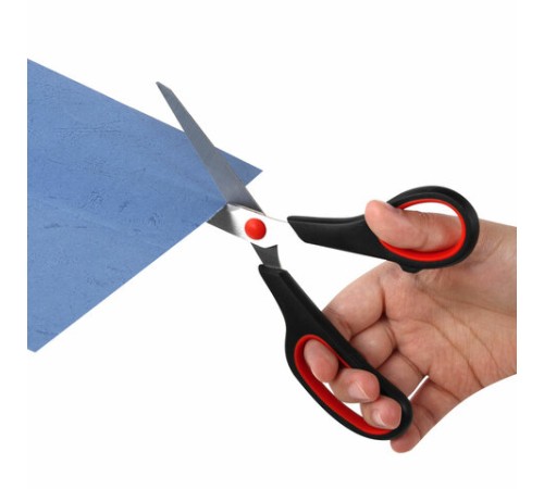 Ножницы BRAUBERG НАБОР 3 шт. (140, 190, 230 мм), черно-красные ручки, ВЫГОДНАЯ УПАКОВКА, 238168