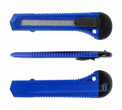 Нож канцелярский 18 мм STAFF EVERYDAY, фиксатор, матовый корпус ассорти, упаковка с подвесом, 238179