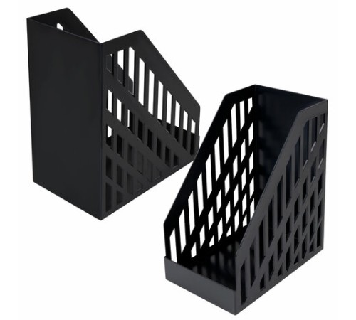 Лоток вертикальный для бумаг BRAUBERG ULTRA увеличенная ширина, 250х160х290 мм, черный, 238253