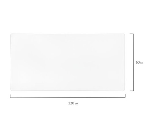 Коврик-подкладка настольный сверхпрочный 600х1200 мм, прозрачный, 0,8 мм, BRAUBERG, рулон, 238302, 1308061200