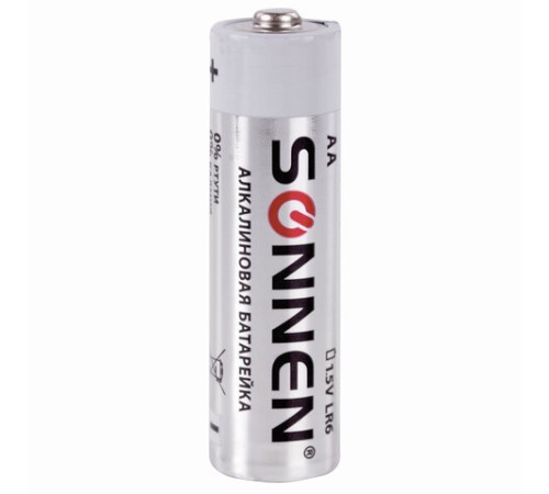 Батарейки КОМПЛЕКТ 2 шт., SONNEN Alkaline, АА (LR6, 15А), алкалиновые, пальчиковые, блистер, 451084 Батарейки КОМПЛЕКТ 2 шт., SONNEN Alkaline, АА (LR6, 15А), алкалиновые, пальчиковые, блистер, 451084