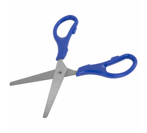 Ножницы ЮНЛАНДИЯ 130 мм, с линейкой, цвет ассорти, в дисплее, 238342