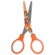 Ножницы 130 мм оранжевые, с цветной печатью 
