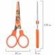 Ножницы 130 мм оранжевые, с цветной печатью 