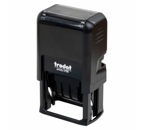Датер со свободным полем, оттиск 41 х 24 мм, синий, TRODAT 4750 PRINTY 4.0, корпус черный, 141304