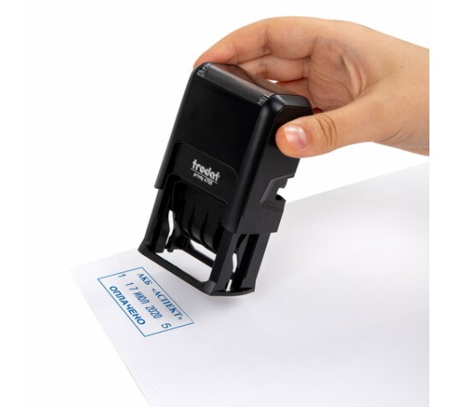 Датер со свободным полем, оттиск 41 х 24 мм, синий, TRODAT 4750 PRINTY 4.0, корпус черный, 141304