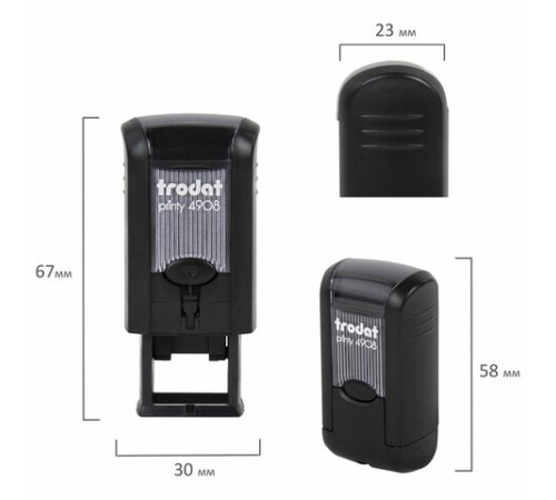 Оснастка для штампа, размер оттиска 15х7 мм, синий, TRODAT 4908 P3, подушка в комплекте, 95114