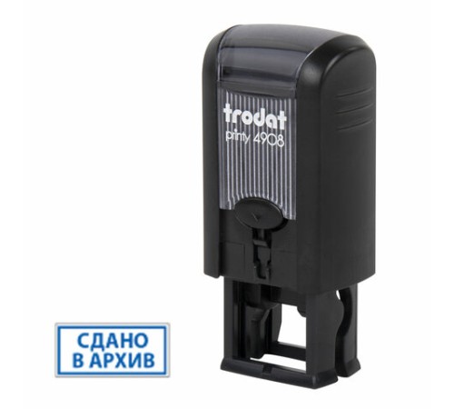 Оснастка для штампа, размер оттиска 15х7 мм, синий, TRODAT 4908 P3, подушка в комплекте, 95114