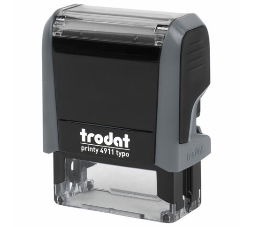 Штамп самонаборный 3-стр, 38х14 мм, синий, TRODAT 4911P4/DB, корпус СЕРЫЙ, КАССА В КОМПЛЕКТЕ, 43214