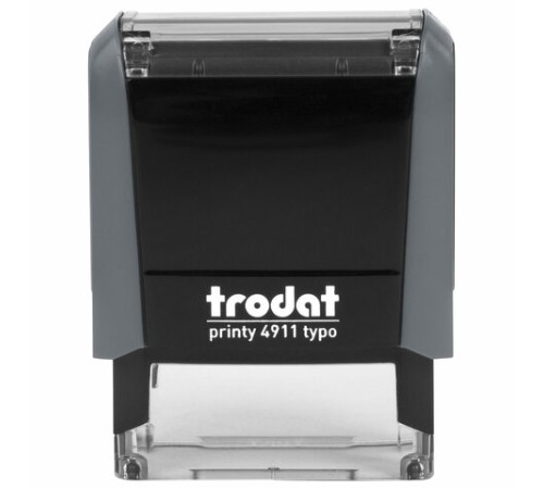 Штамп самонаборный 3-стр, 38х14 мм, синий, TRODAT 4911P4/DB, корпус СЕРЫЙ, КАССА В КОМПЛЕКТЕ, 43214
