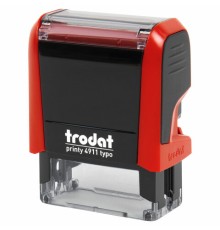 Штамп самонаборный 3-стр, 38х14 мм, синий, TRODAT 4911P4/DB, корпус КРАСНЫЙ, КАССА В КОМПЛЕКТЕ, 43217