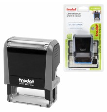Штамп самонаборный 4-стр, 47х18 мм, синий, TRODAT 4912P4/DB, корпус СЕРЫЙ, КАССЫ В КОМПЛЕКТЕ, 43215