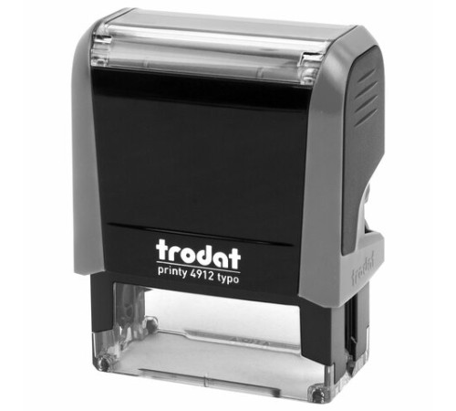 Штамп самонаборный 4-стр, 47х18 мм, синий, TRODAT 4912P4/DB, корпус СЕРЫЙ, КАССЫ В КОМПЛЕКТЕ, 43215