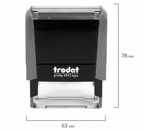 Штамп самонаборный 4-стр, 47х18 мм, синий, TRODAT 4912P4/DB, корпус СЕРЫЙ, КАССЫ В КОМПЛЕКТЕ, 43215