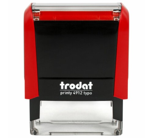 Штамп самонаборный 4-стр., 47х18 мм, синий, TRODAT 4912P4/DB, корпус КРАСНЫЙ, КАССЫ В КОМПЛЕКТЕ, 43218