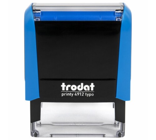 Штамп самонаборный 4-стр, 47х18 мм, синий, TRODAT 4912P4/DB, корпус СИНИЙ, КАССА В КОМПЛЕКТЕ, 67581