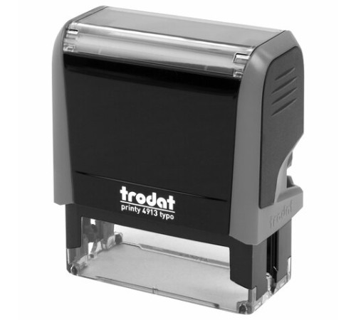 Штамп самонаборный 5-стр, 58х22 мм, синий, TRODAT 4913P4/DB, корпус СЕРЫЙ, КАССЫ В КОМПЛЕКТЕ, 43216