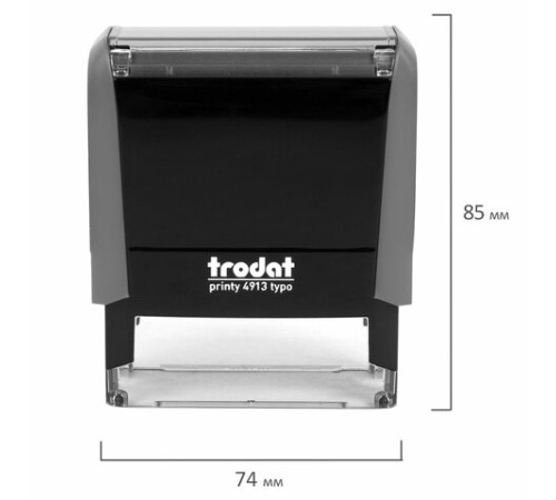 Штамп самонаборный 5-стр, 58х22 мм, синий, TRODAT 4913P4/DB, корпус СЕРЫЙ, КАССЫ В КОМПЛЕКТЕ, 43216