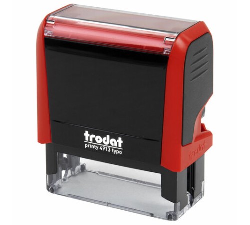 Штамп самонаборный 5-стр, 58х22 мм, синий, TRODAT 4913P4/DB, корпус КРАСНЫЙ, КАССЫ В КОМПЛЕКТЕ, 43219