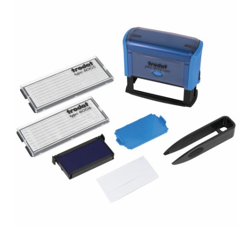 Штамп самонаборный 5-стр, оттиск 82х25 мм, синий, TRODAT 4925, корпус СИНИЙ, КАССЫ В КОМПЛЕКТЕ, 53404