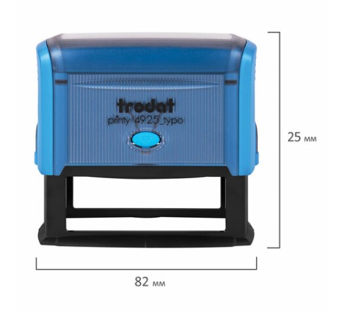 Штамп самонаборный 5-стр, оттиск 82х25 мм, синий, TRODAT 4925, корпус СИНИЙ, КАССЫ В КОМПЛЕКТЕ, 53404
