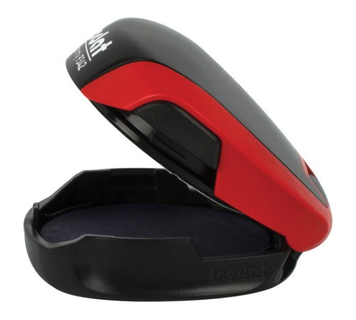 Оснастка для печатей КАРМАННАЯ, D=42 мм, синий, TRODAT 9342 MICRO P4, корпус красный, подушка, 163189