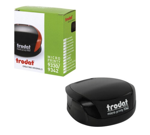 Оснастка для печатей КАРМАННАЯ, D=42 мм, синий, TRODAT 9342 MICRO P4, корпус черный, подушка, 163186