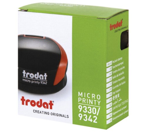 Оснастка для печатей КАРМАННАЯ, D=42 мм, синий, TRODAT 9342 MICRO P4, корпус черный, подушка, 163186